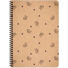 Seyfi Kırtasiye 16X22 cm Çizgisiz Defter Beyaz Sayfa Kraft Kapak 80 Sayfa