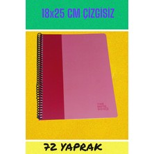 Seyfi Kırtasiye 18X25 cm Çizgisiz 72 Yaprak Telli Karton Kapak Defter 60 gr Beyaz Sayfa