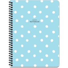 Seyfi Kırtasiye Çizgili 16X22 cm 80 Yaprak Plastik Kapak Telli Defter 60 Gram Beyaz Sayfa Puantiye