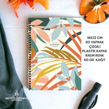 Seyfi Kırtasiye Çizgili 16X22 cm 80 Yaprak Plastik Kapak Telli Defter Krem Renk 60 gr Hafif Kağıt