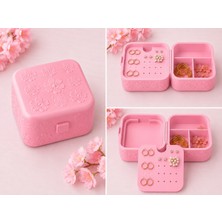 Hobby Fab Design Çiçek Desenli Takı Saklama Kutusu Organizer - Taşınabilir Takı Saklama Kutusu - Seyahat Boy