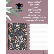 Seyfi Kırtasiye 20X30 cm (A4) 80 Yaprak Çizgili Karton Kapak Telli Defter Beyaz Sayfalı Kopartılabilir Sayfalar