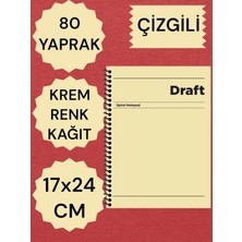 Seyfi Kırtasiye Çizgili 17X24 cm Sert Kapak Not Defteri Krem Renk Kağıt 80 Yaprak
