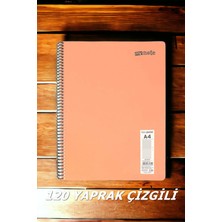 Seyfi Kırtasiye Çizgili 120 Yaprak Pastel Renk Telli Defter Beyaz Sayfalı 60 gr Kağıt Plastik Kapak