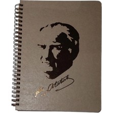 Seyfi Kırtasiye 16,5X22,5 cm 100 Yaprak Kareli Telli Atatürk Sert Karton Kapak Defter 70 gr Krem Renk Kağıt