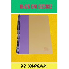 Seyfi Kırtasiye 18X25 cm Çizgisiz 72 Yaprak Telli Karton Kapak Defter 60 gr Beyaz Sayfa