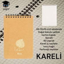 Seyfi Kırtasiye A6 (10X15 Cm) Kareli 80 Yaprak Üstten Telli Defter Karton Kapak Krem Renk Kağıt 1. Hamur Not Defteri