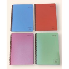 Seyfi Kırtasiye 2 Adet Kareli 2 Adet Çizgili 4 Adet 80 Yaprak Telli Defter Pastel Renkler 70 gr Kağıt A4