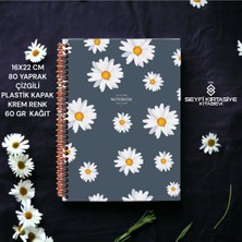 Seyfi Kırtasiye Çizgili 16X22 cm 80 Yaprak Plastik Kapak Telli Defter Krem Renk 60 gr Hafif Kağıt
