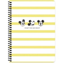 Seyfi Kırtasiye Mickey Mouse 20X28 cm Çizgisiz 80 Yaprak Telli Defter Karton Kapak 60 gr Beyaz Kağıt