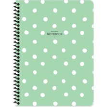 Seyfi Kırtasiye 16X22 cm Puantiye Desen Telli Defter Çizgisiz Telli Beyaz 80 Sayfalı Plastik Kapak