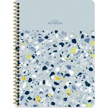 Seyfi Kırtasiye Kareli 16X22 cm 80 Yaprak Plastik Kapak Telli Defter 60 Gram Beyaz Sayfa Terazzo
