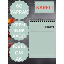 Seyfi Kırtasiye Kareli 10X15 cm A6 Üstten Açılır Not Defteri Krem Renk Kağıt 60 Yaprak