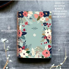 Seyfi Kırtasiye Kareli 16X22 cm 80 Yaprak Plastik Kapak Telli Defter Krem Renk 60 gr Hafif Kağıt