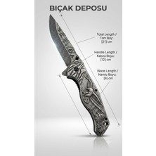 Bıçak Deposu Menteşe Kartal Işlemeli Katlanır Kamp Bıçağı Paslanmaz Çelik Çakı Avcı Outdoor Bıçak