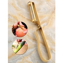 Mucit Home Gold Yan Soyacak Patates Sebze Soyacağı Paslanmaz Çelik Ergonomik Pratik Soyma Aparatı