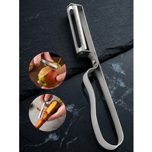Mucit Home Gümüş Yan Soyacak Patates Sebze Soyacağı Paslanmaz Çelik Ergonomik Pratik Soyma Aparatı