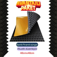 SLC Marketim Yanmaz Akustik Ses Yalıtımı Piramit Sünger (4cm) Ebat 48X48 (40ADET)