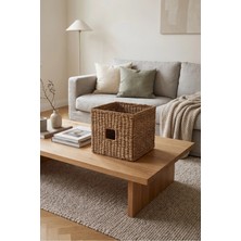 Avantage Home Allegra - Hasır Katlanır Kulplu Çok Amaçlı, Organizer, Düzenleyici Sepet 32X32X31 cm