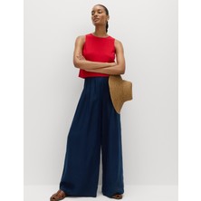 Marks & Spencer Saf Keten Bol Paça Pantolon