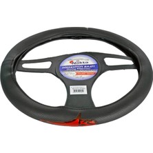 NYF A-12 Geçmeli Direksiyon Kılıfı Fosforlu Siyah (Meşale Kırmızı) 38 cm