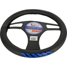 NYF A-21 Geçmeli Direksiyon Kılıfı Fosforlu Siyah (Ok İşareti Mavi) 38 cm
