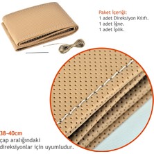 Fox D-126 Dikmeli Direksiyon Kılıfı Noktalı Bej 38 cm