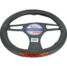 NYF A-20 Geçmeli Direksiyon Kılıfı Fosforlu Siyah (Ok İşareti Kırmızı) 38 cm