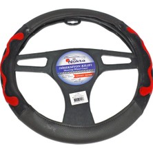 NYF F-434 Geçmeli Direksiyon Kılıfı 3 Boyutlu Masajlı Kırmızı Suni Deri 38 cm
