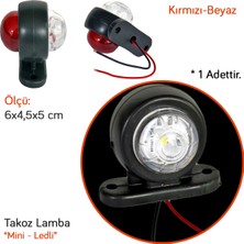 TAS Mini Takoz Yuvarlak Lamba Ledli Kırmızı-Beyaz 6x4,5 cm BL013KB (2 li)