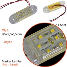 TAS 24V Side Marker Lamba 9 Ledli Beyaz 8,5x2,5 cm TAS.018B-24 (2 li)