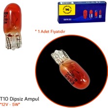 TAS Süperlight 12V T10 Ampul Büyük Dipsiz 5W Amber SL3700 (10 lu)