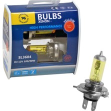 Superlight TAS Süperlight 12V H4 Ampul Halogen Sarı 100/90W 5000K 2 li SL3604