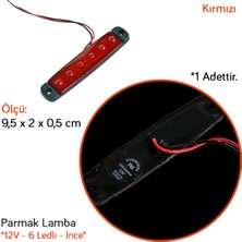 Tas 12V Parmak Lamba 6 Ledli Kırmızı 9,5x2 cm Ince TAS.004K-12 (10 Lu)