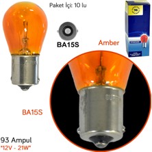 TAS Süperlight 12V 93 Ampul 21W BA15S Amber SL3702 (10 lu)