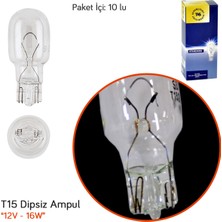 TAS Süperlight 12V T15 Ampul Büyük Dipsiz (FS 921 Md.) 16W SL3119 (10 lu)
