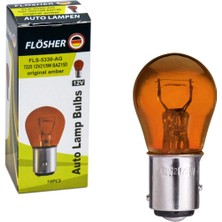 Tas Flösher 12V 1016 Ampul Amber (Orj) Yakın Tırnak 21/5W BAZ15d (7225) FLS 5330-AG (10 lu)
