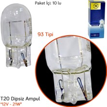 TAS Süperlight 12V T20 Ampul Büyük Dipsiz 21W (93 Tipi) (7505 Md.) SL3120 (10 lu)