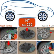 SJS Opel Jant Kapağı Gri 14 inç Kırılmaz ve Esnek