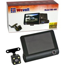 NYF MB-400 Wevolt DVR Kayıt Cihazı Araç İçi 4 inç Ekranlı Üç Kameralı (32 GB Destekli)