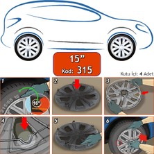 SJS Volkswagen Jant Kapağı Gri 15 inç Kırılmaz ve Esnek