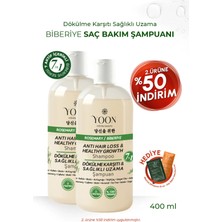 YOON 2'li Set Hızlı Saç Uzatma ve Saç Dökülme Karşıtı,  7 Aktifli Biberiyeli Tuzsuz Şampuan 400 ml x 2 adet