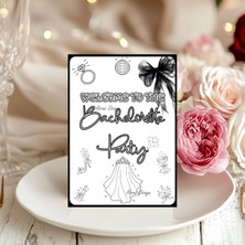 Hiras Dizayn 16 Adet Bekarlığa Veda Partisi Hoş Geldiniz Kartı Masa Kartı Bride To Be Sunum Yemek Tabağı Süsü Siyah Pembe Motto