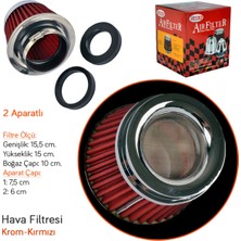 Carub Hava Filtresi Tuning Krom-Kırmızı 15cmx15,5cm (Giriş 2 Aparatlı) BR4686301