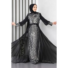 Missvalle Pulpayetli Şifon Abiye Gümüş 9819