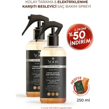 Yoon 2'li Kolay Tarama Elektriklenme Karşıtı Kolajen ve Kerantinli Vegan Saç Bakım Spreyi 2 Adet x 250ML