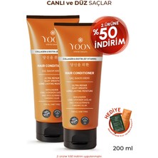 Yoon 2'li Biotin B7 ve Kolajen İçeren Vegan Saç Kremi Besleyici ve Onarıcı Saç Bakım Kremi 2 Adet x 200ML