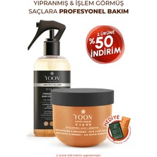 Yoon 2'li Vegan Saç Bakım Spreyi & Maskesi 250ML, Hyaluronik Asit, Keratin, Kolajen ve B7 Biotinli Set