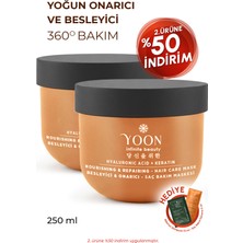 Yoon 2'li Saç Bakım Maskesi 360° Yoğun Onarıcı Hyaluronik Asit ve Keratinli Saç Maskesi 2 Adet x 250ML