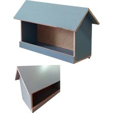 ncy Ahşap Dış Mekan Suya Dayanıklı Kedi Yemlik Mamalık 15x50 cm